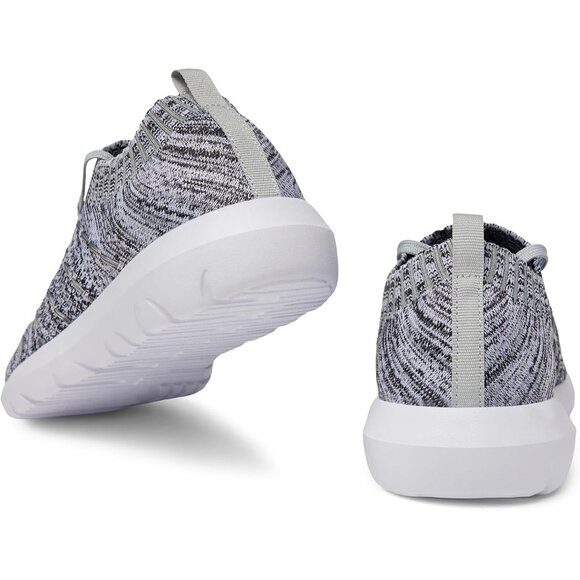 Women White-Grey Running Breathable Knitting flexible Mesh Sports Shoes Sneakers - Picture 4 of 6